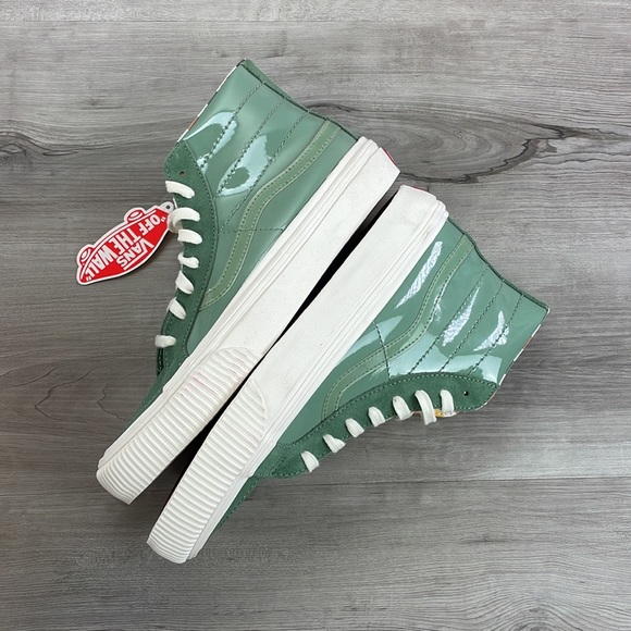 🔹VANS- (Karina Rozunko) MENS GREEN HIGH TOPS SHOES - Picture 4 of 11